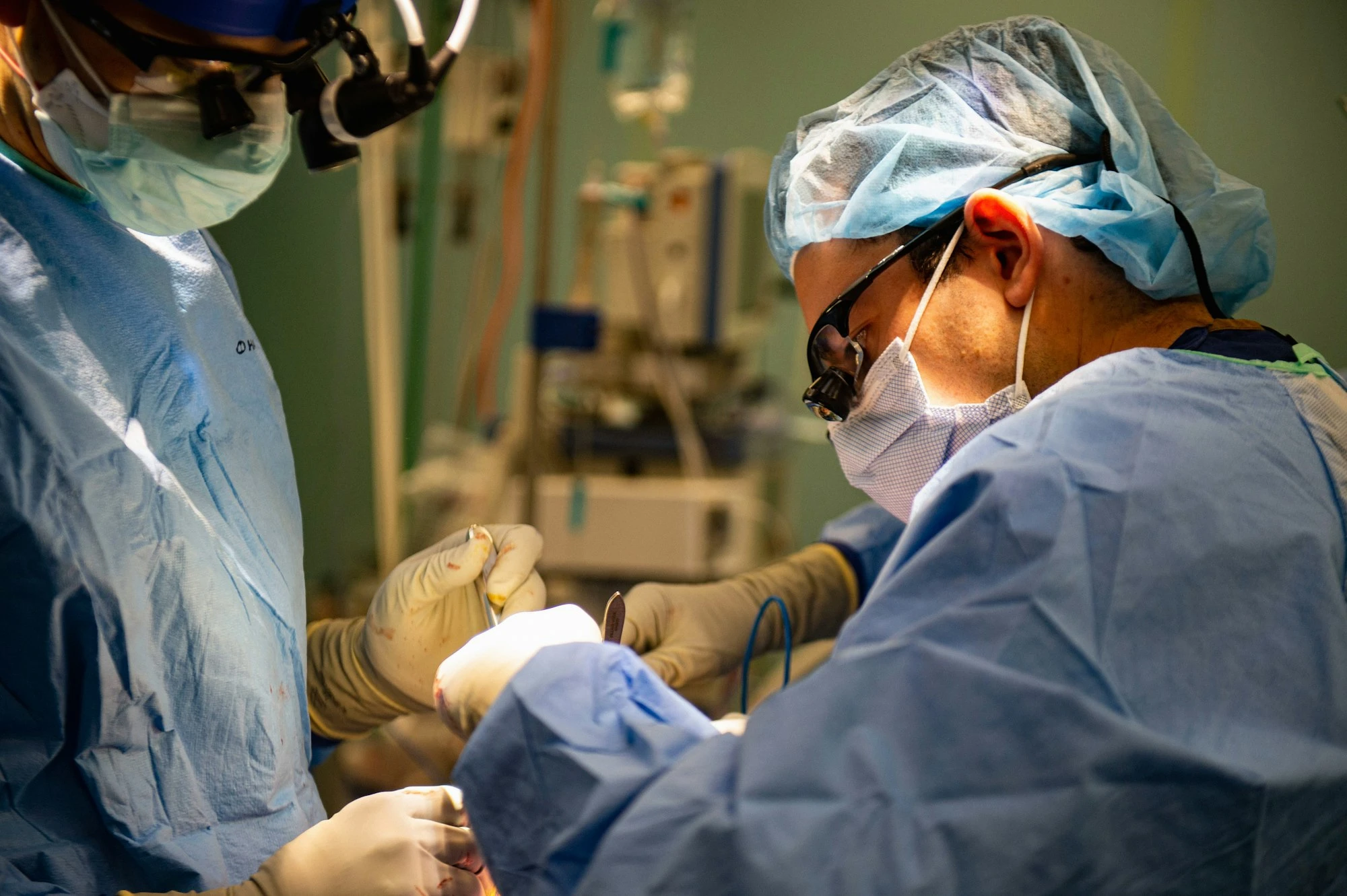 Surgical team at work in an operating room